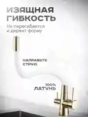 Золотой смеситель для кухни с краном для питьевой воды и гибким изливом, Shevanik S668E