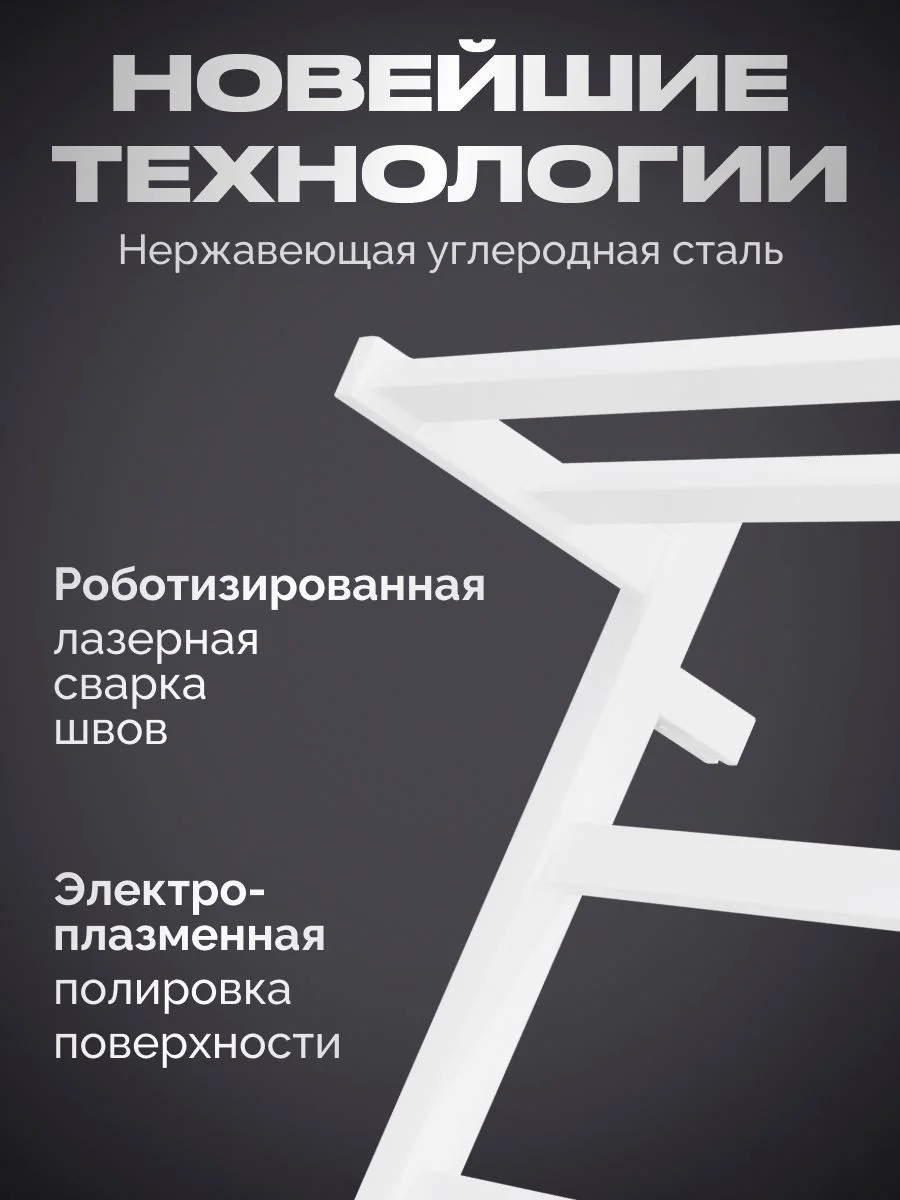 Белый полотенцесушитель электрический с полкой