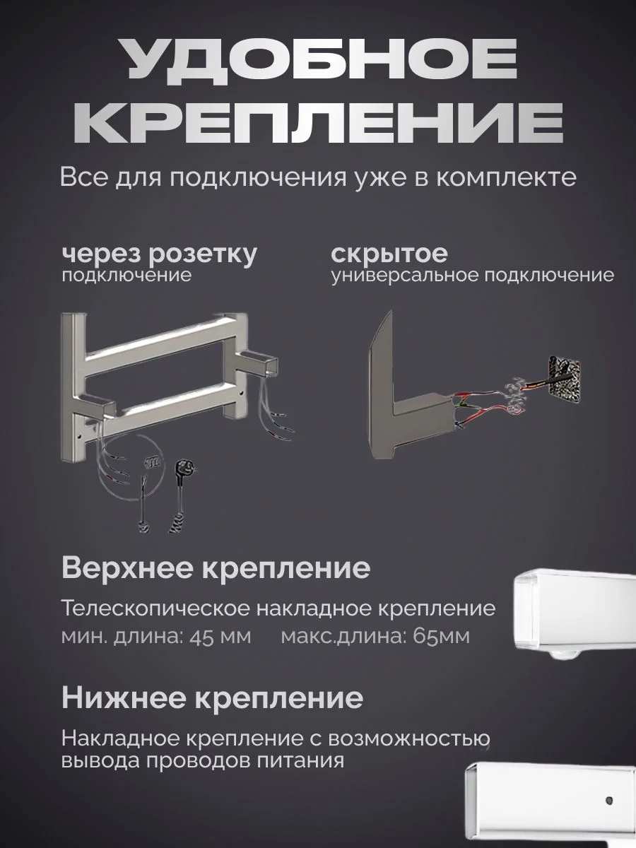 Белый полотенцесушитель электрический с полкой