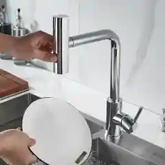 Хром смеситель для кухни с выдвижным изливом SHEVANIK S263