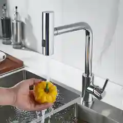 Хром смеситель для кухни с выдвижным изливом SHEVANIK S263