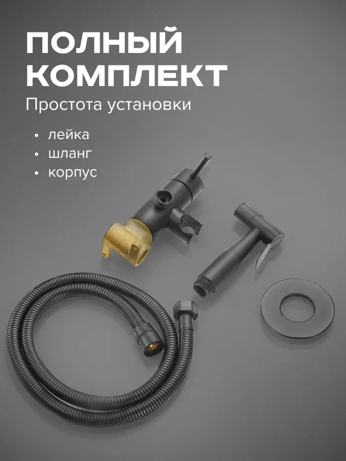 Тёмно-серый гигиенический смеситель с лейкой, встраиваемый, SHEVANIK