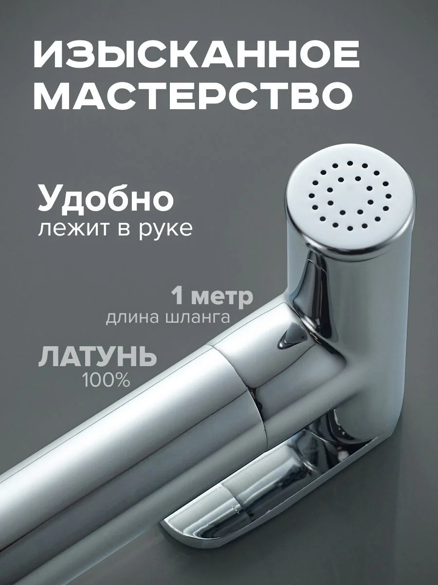 Тёмно-серый гигиенический смеситель с лейкой, встраиваемый, SHEVANIK