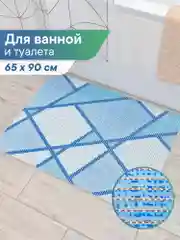Светло-синий коврик для ванной и туалета напольный из вспененного ПВХ, Вилина