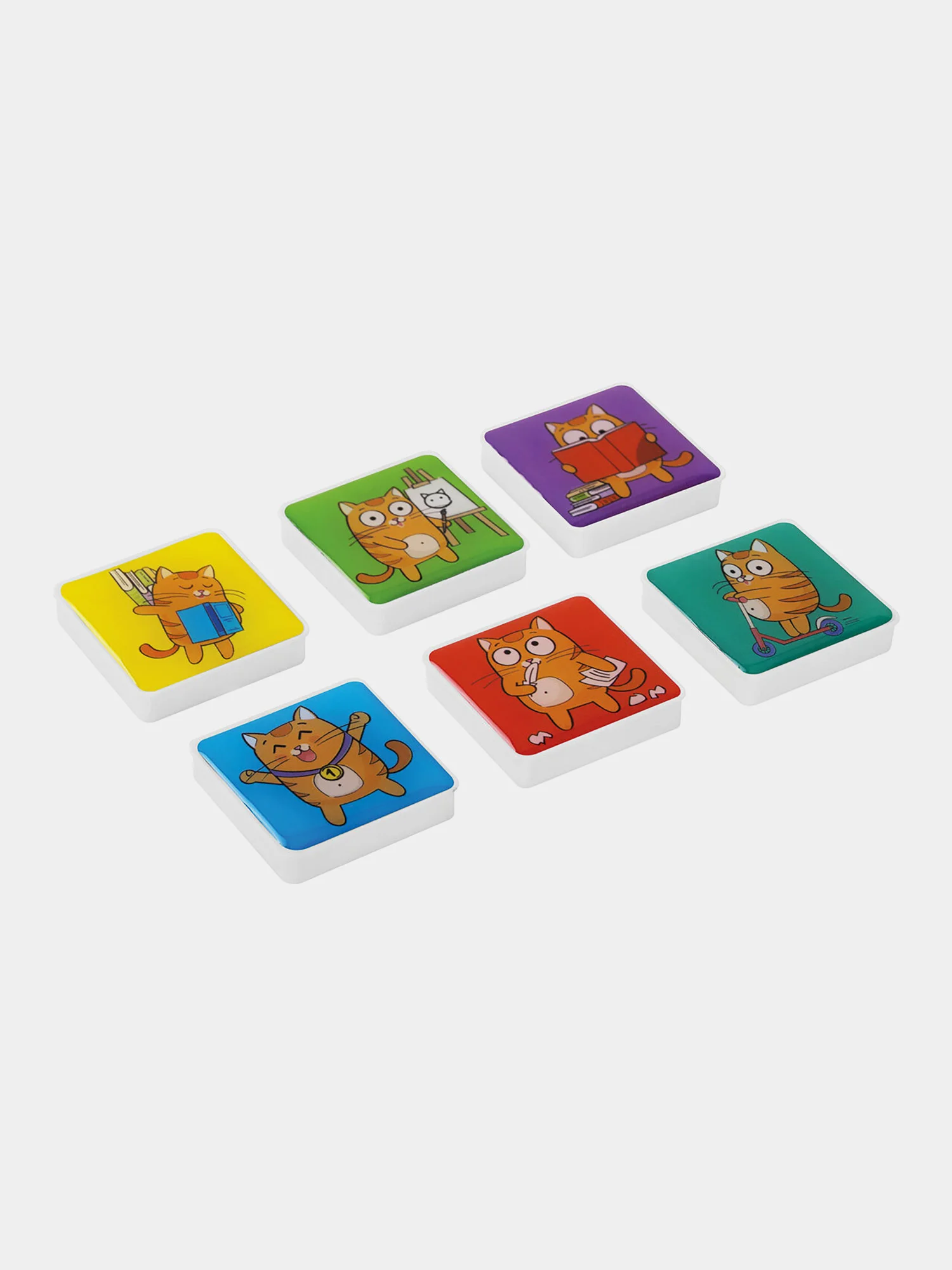 Магниты квадратные Brauberg Kids, 272514, магнитики на холодильник, для доски в школу 6 шт