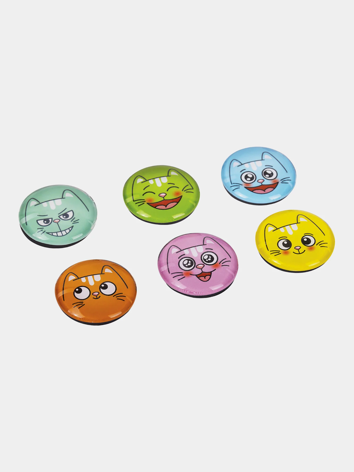 Магниты круглые Brauberg Kids, 272516, магнитики на холодильник, для доски в школу 6 шт