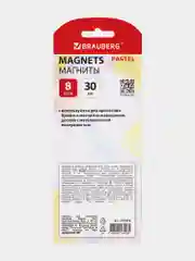 Магниты круглые Brauberg Pastel, 272518, магнитики на холодильник, для доски, набор 8 шт