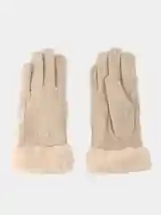 Бежевый перчатки меховые, женские, сенсорные,тепые,зимние