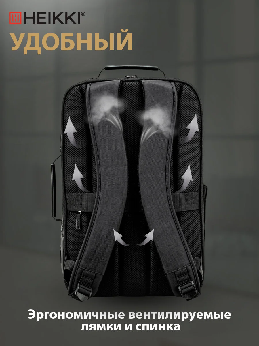 Рюкзак сумка Heikki Priority, 272587, женский, мужской, школьный, городской, для ноутбука