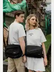 Сумка Heikki Stream, 272641, через плечо y2k кросс боди, большая на ремне черная, 2 отдела