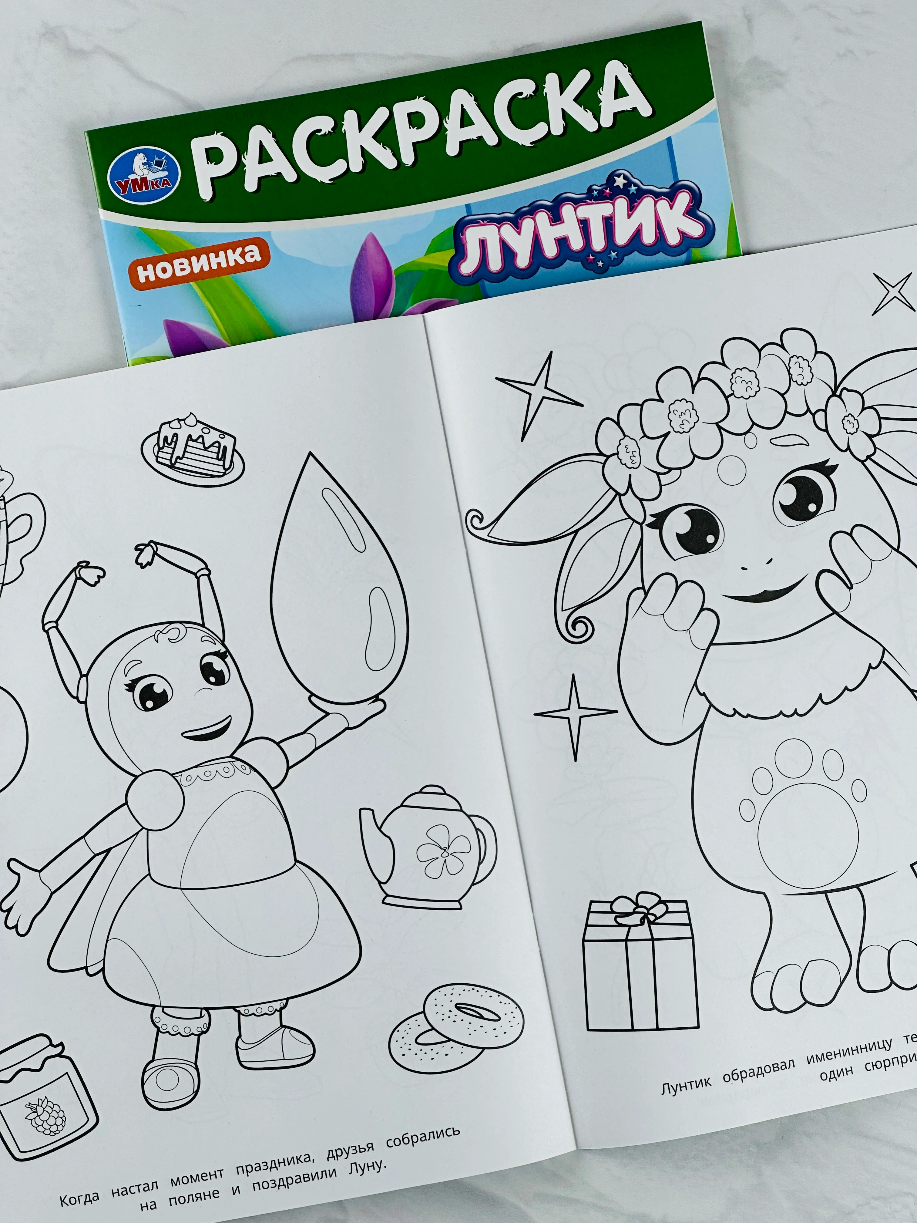 Книжка развивающая детская Сюрприз для Луны Лунтик Раскраска для малышей Мультяшки герои