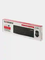 Набор беспроводной Sonnen K-648: клавиатура 117 клавиш, мышь 4 кнопки 1600 dpi, 513208
