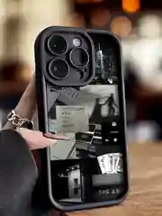 Черный чехол для iPhone 11 12 13 14 15 16 Pro Max XR Plus с принтом силиконовый айфон
