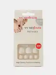 Серый металлик накладные ногти педикюр