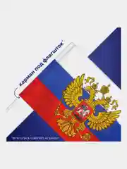Флаг России / РФ / триколор 90 х 135 см с гербом, с влагозащитной пропиткой, Staff, 550226