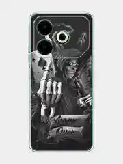 Оливковый чехол на Tecno Pova 6 Neo / Техно Пова 6 Нео прозрачный, с принтом, защита камеры