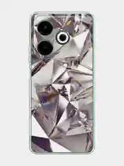 Серый металлик чехол на Tecno Pova 6 Neo / Техно Пова 6 Нео прозрачный, с принтом, защита камеры