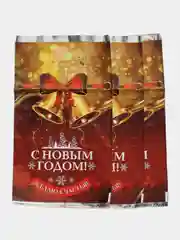 Красный пакет подарочный с символикой нового года металлизированный 20 х 35 и 25 х 40см