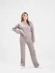 Бежевый меланж костюм женский теплый