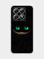 Черный силиконовый чехол на Xiaomi 14T / Сяоми 14T прозрачный, с принтом, защита камеры