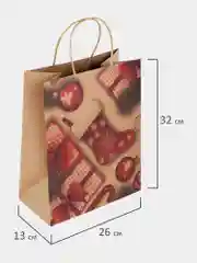Пакет подарочный новогодний, для подарка 10 штук "Christmas Kraft", Золотая Сказка, 591961