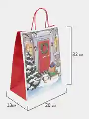 Пакеты новогодние подарочные мужчине, женщине, набор 10 штуки 26x32x13 см Золотая Сказка
