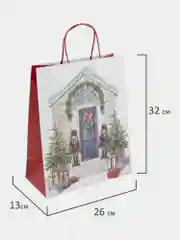Пакеты новогодние подарочные мужчине, женщине, набор 10 штуки 26x32x13 см Золотая Сказка