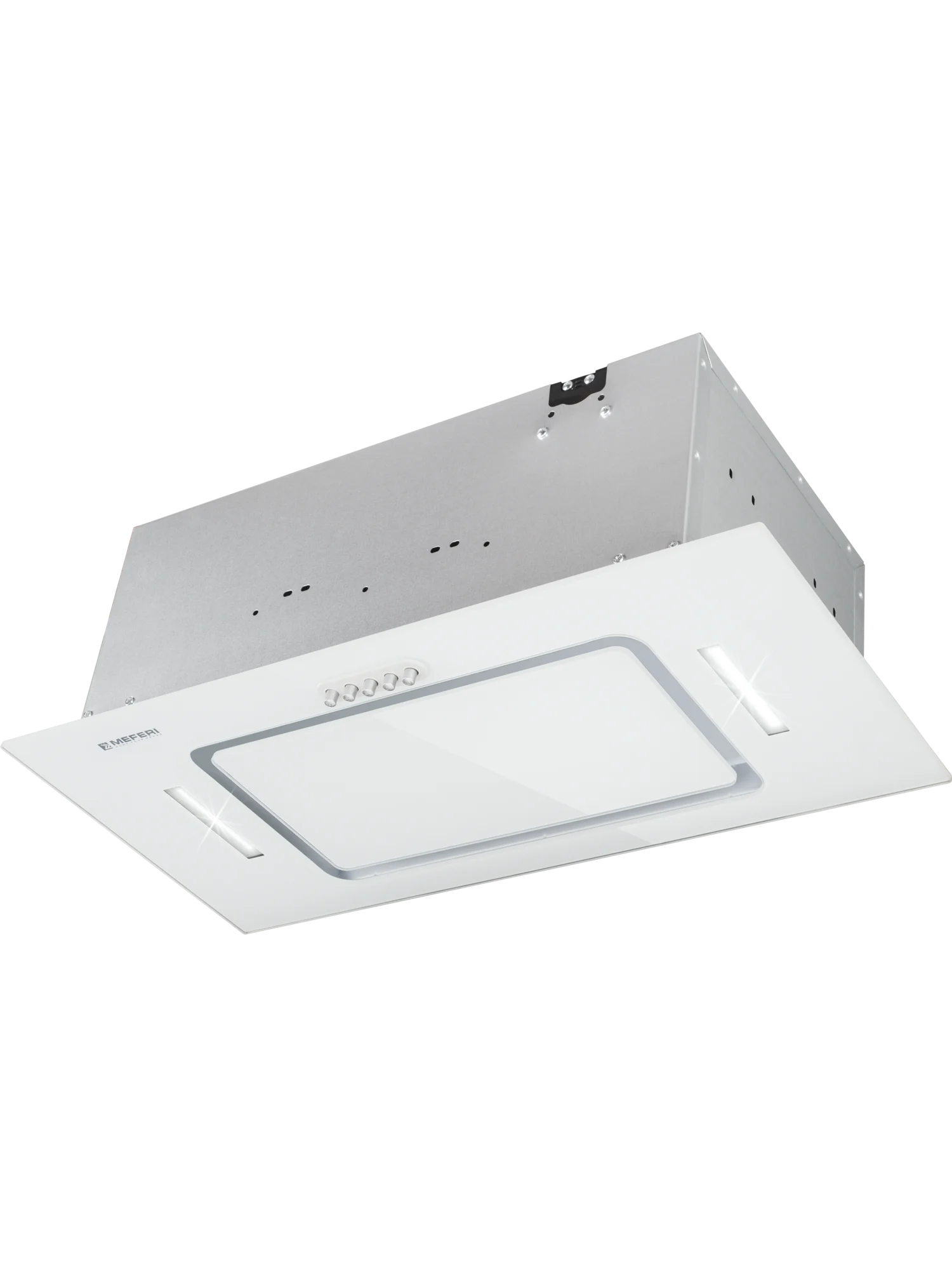 Белый вытяжка для кухни MEFERI INBOX60WH GLASS ULTRA. 60 см, стекло, белый