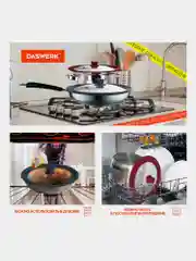 Крышка для любой сковороды и кастрюли универсальная 3 размера (22-24-26см) антрацит