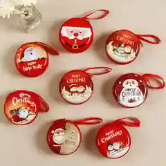 Новогодний детский кошелек для мелочи, круглый
