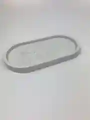 Серый металлик поднос для свечей и украшений, гипсовая подставка