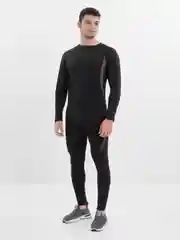 Черный термобелье мужское спортивное, зимнее термо белье, комплект