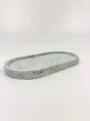 Серый меланж поднос для свечей и украшений, гипсовая подставка