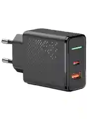 Сетевое зарядное устройство Krutoff CH-08 USB-C+USB-A, PD3.0, QC3.0, 18W