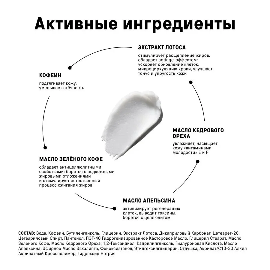Тонизирующий крем-гель The Act, для тела с лотосом и гиалуроновой кислотой, 250 мл