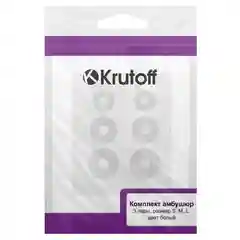 Комплект амбушюр Krutoff для наушников (3 пары, размер S, M, L) белые