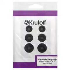 Комплект амбушюр Krutoff для наушников (3 пары, размер S, M, L) черные