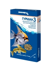 Гранулированный корм для рыб ЗООМИР "Гурман-3", 3 мм, коробка, 30 г
