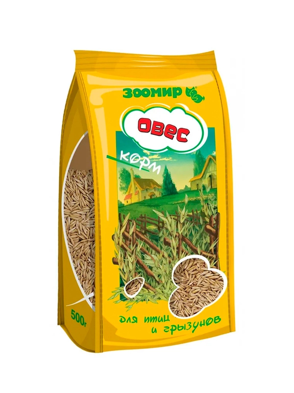 Корм для птиц и грызунов ЗООМИР "Овес", пакет, 500 г