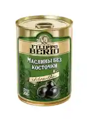 Маслины Filippo Berio без косточки, в железной банке, 300 г