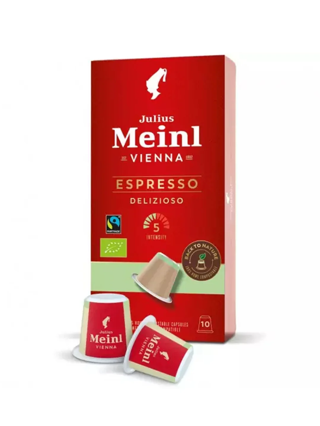 Кофе в капсулах Julius Meinl Эспрессо Делизиосо био, система Nespresso, 10 штук по 5,6 г