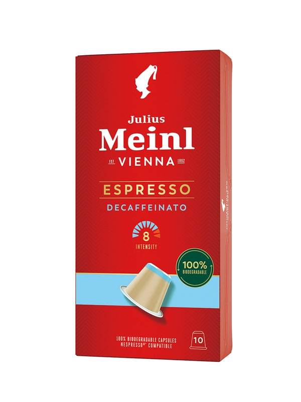 Кофе в капсулах Julius Meinl Эспрессо Декаф био, система Nespresso, 10 штук по 5,6 г