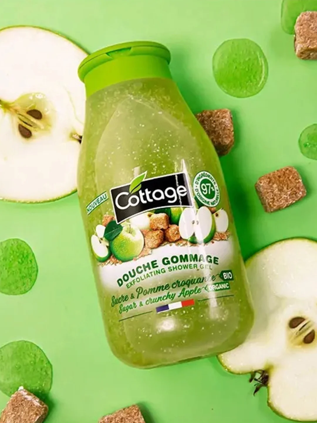 Cottage Гель-гоммаж для душа ЯБЛОКО Exfoliating Shower Gel –  SUGAR& CRUNCHY APPLE, 270 мл