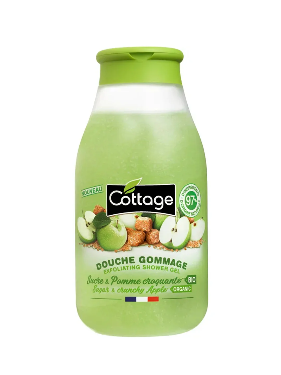 Cottage Гель-гоммаж для душа ЯБЛОКО Exfoliating Shower Gel –  SUGAR& CRUNCHY APPLE, 270 мл