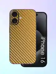 Золотой защитная пленка на iPhone 16 под карбон на заднюю часть,под кожу, на зад, назад,для