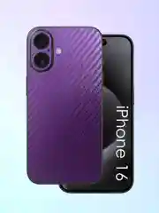 Фиолетовый защитная пленка на iPhone 16 под карбон на заднюю часть,под кожу, на зад, назад,для