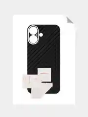 Черный защитная пленка на iPhone 16 под карбон на заднюю часть,под кожу, на зад, назад,для