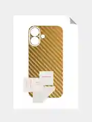 Золотой защитная пленка на iPhone 16 под карбон на заднюю часть,под кожу, на зад, назад,для