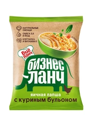 Лапша быстрого приготовления Бизнес Ланч яичная с куриным бульоном, Халяль, 60г