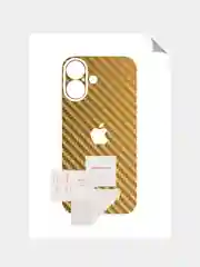 Золотой защитная пленка на iPhone 16 под карбон на заднюю часть,под кожу, на зад, назад,для
